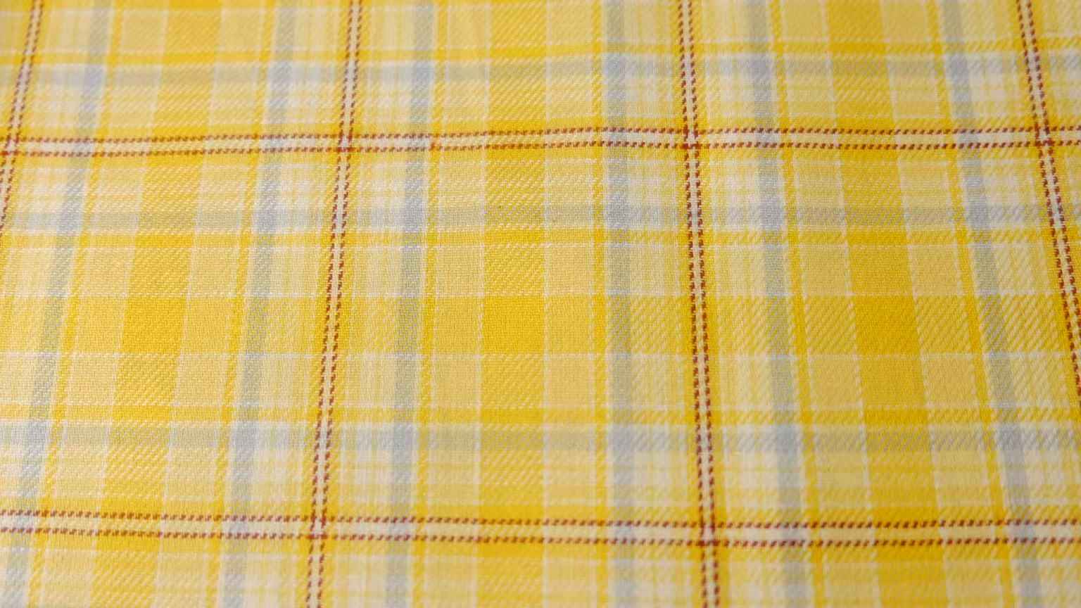 "The Lemonade" - 50s Count Fine Cotton Grid in Yellow & Blue (Sold by the Yard)