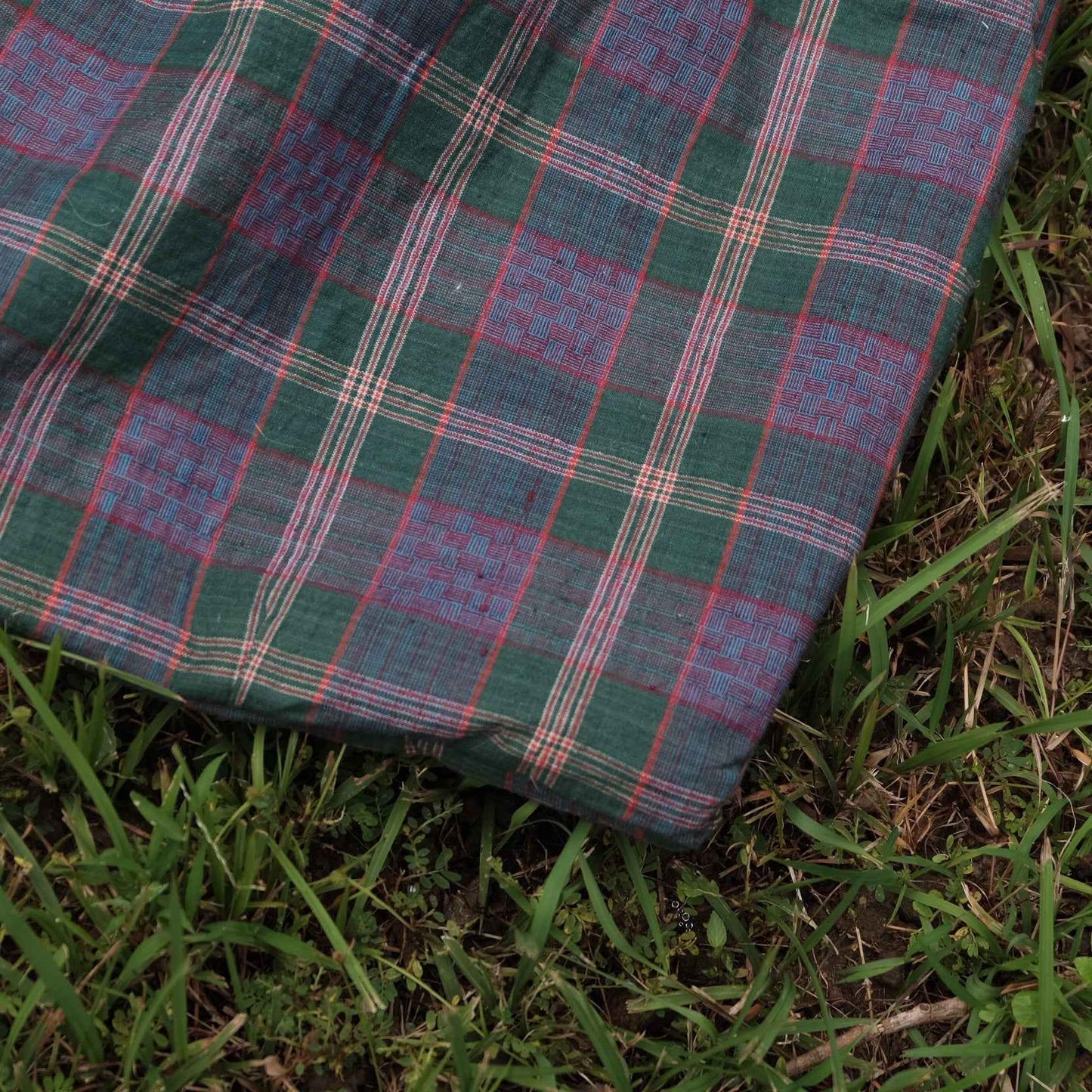 The Northern Tote: One - of - a - Kind Reed Pattern in Emerald & Violet Hues - BUBBO