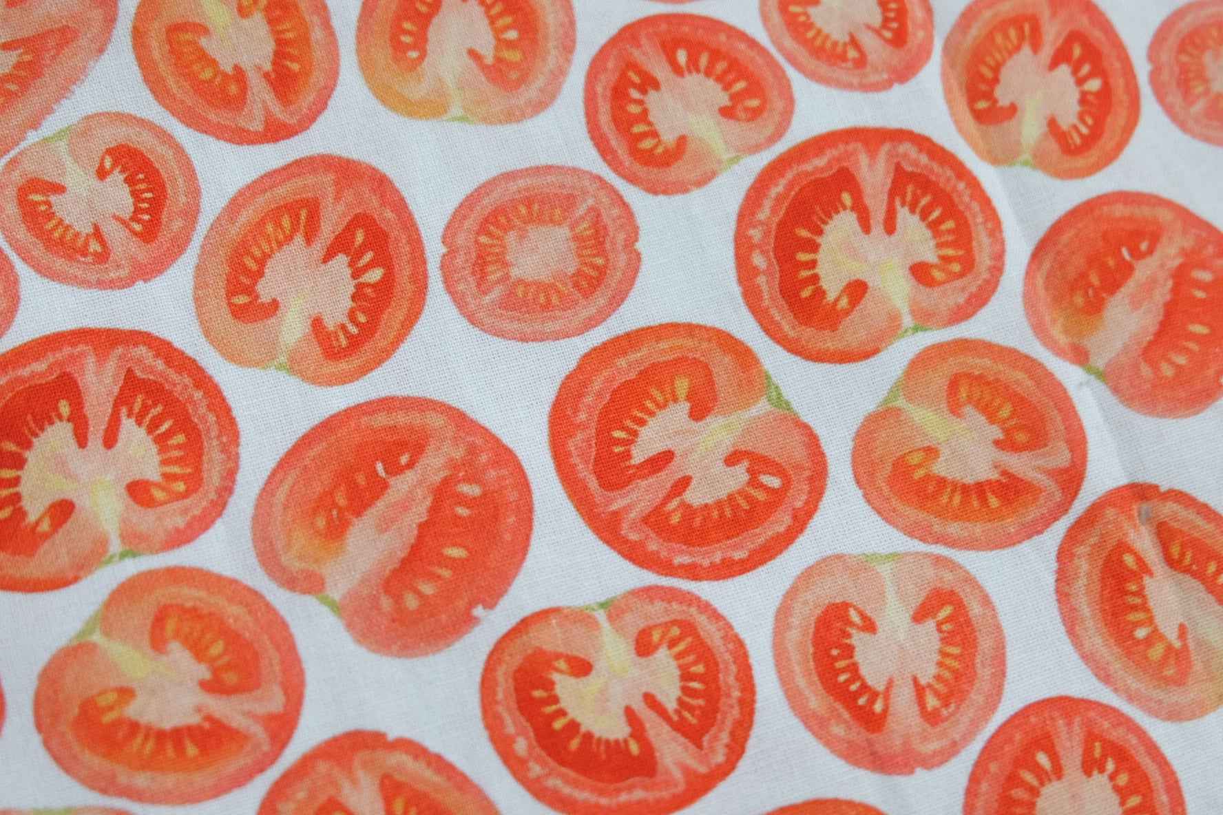 Tomato Slice Print Cotton Fabric – 100% Cotton, 2.2 Yards - BUBBO