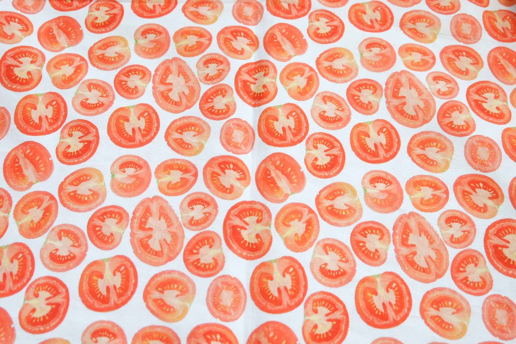 Tomato Slice Print Cotton Fabric – 100% Cotton, 2.2 Yards - BUBBO
