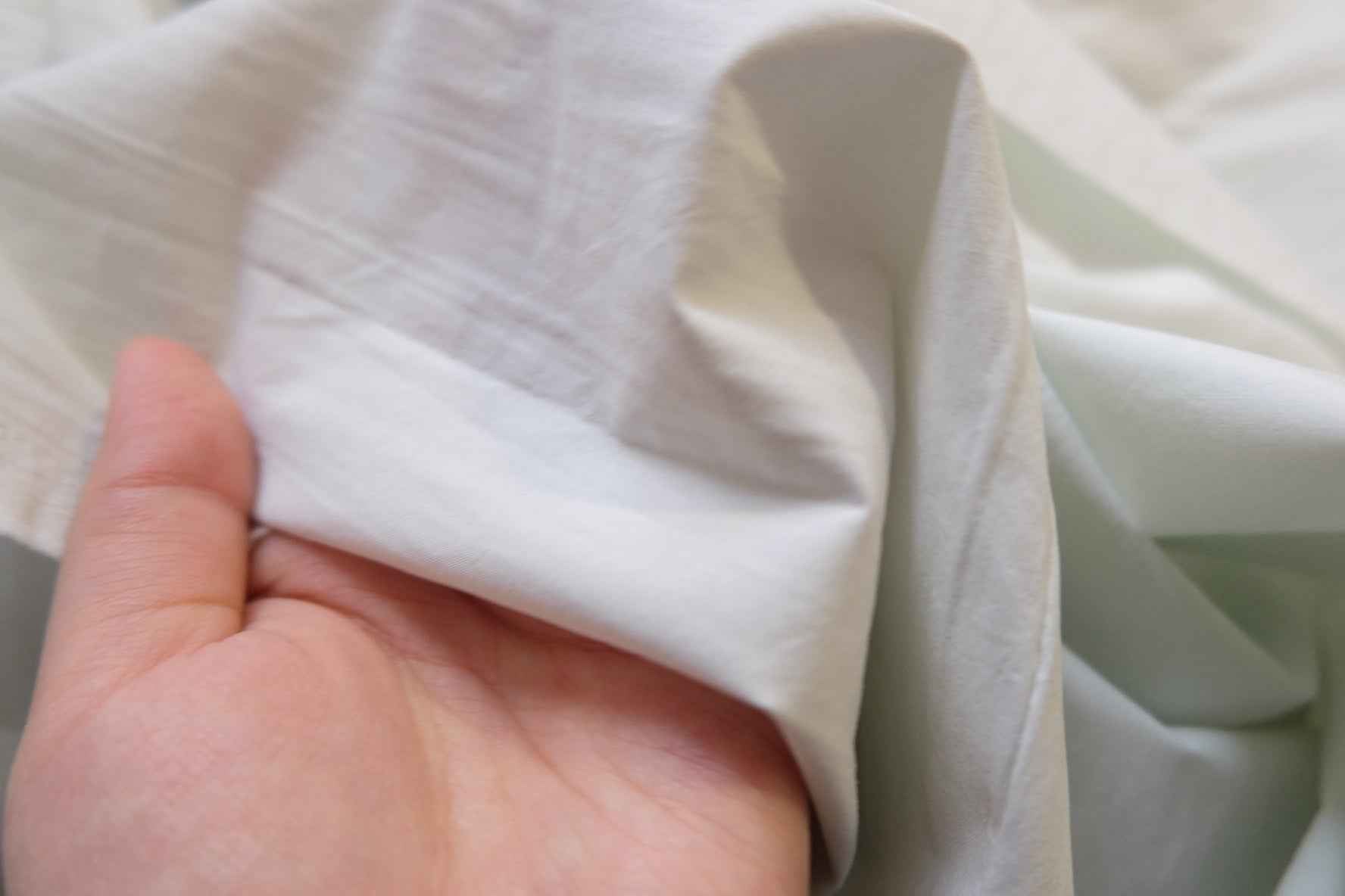 Very Pale Mint Cotton Poplin – Lightweight Shirting Fabric, 2.2 Yards - BUBBO