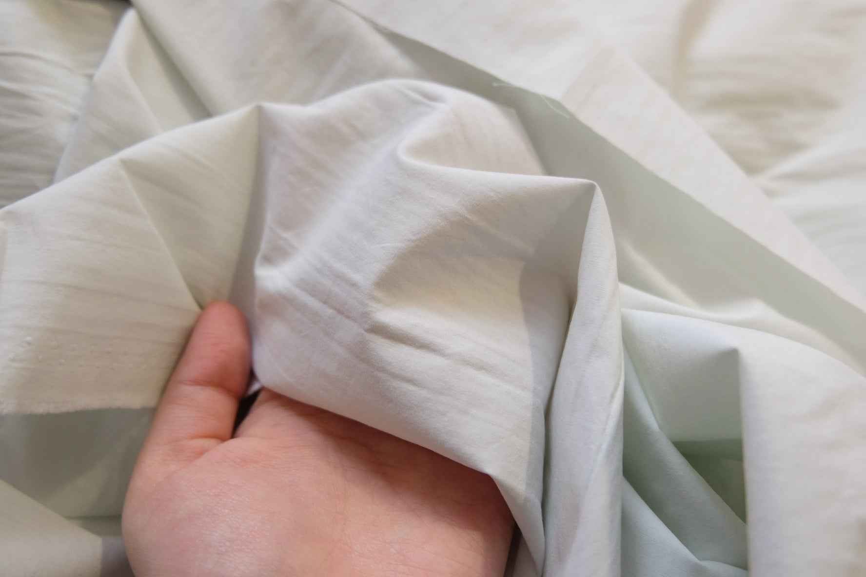 Very Pale Mint Cotton Poplin – Lightweight Shirting Fabric, 2.2 Yards - BUBBO