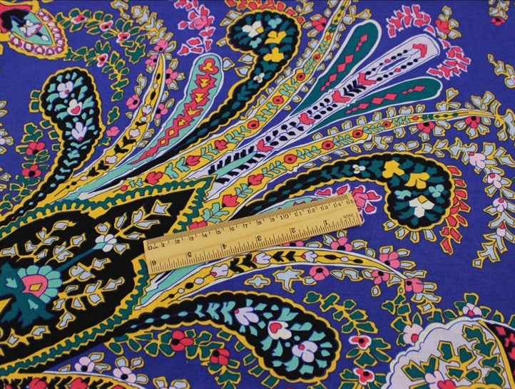 Vibrant Paisley Floral Cotton Fabric – Vera Bradley Deadstock | 3.3 Yards - BUBBO