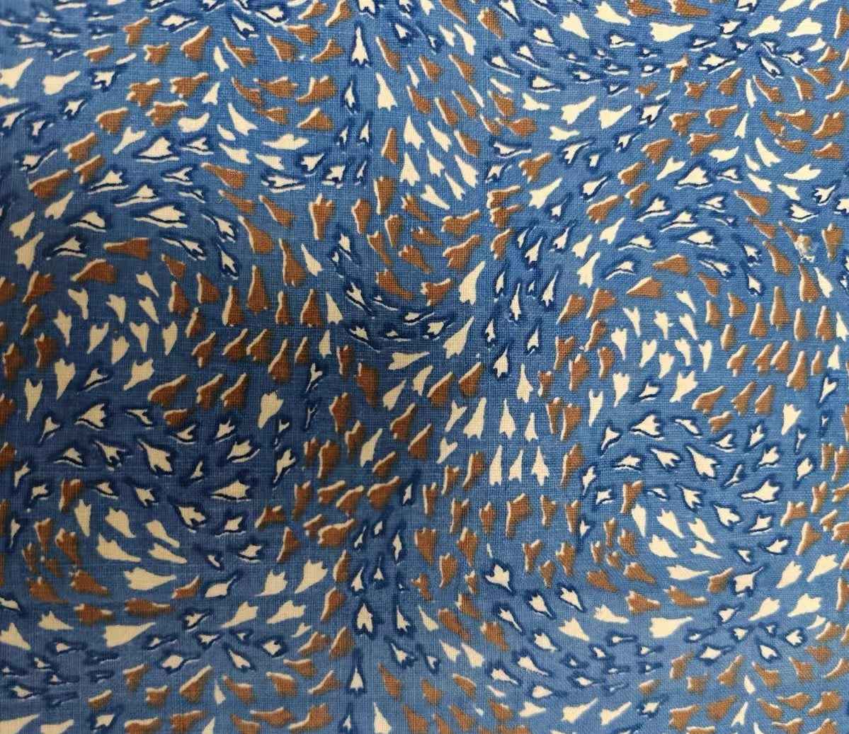 Vintage 1950s - 60s Abstract Art Textile - Van Gogh Style Print on Cotton - BUBBO