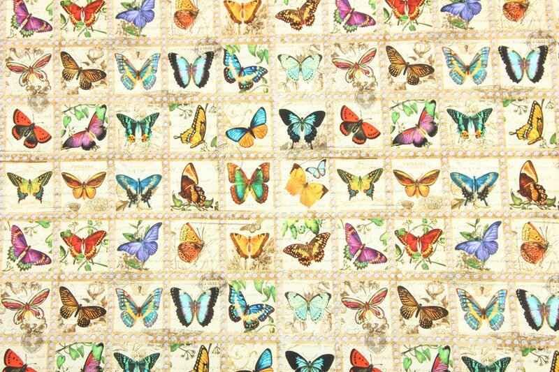 Vintage Butterfly Collage Cotton — 2.7 yd
