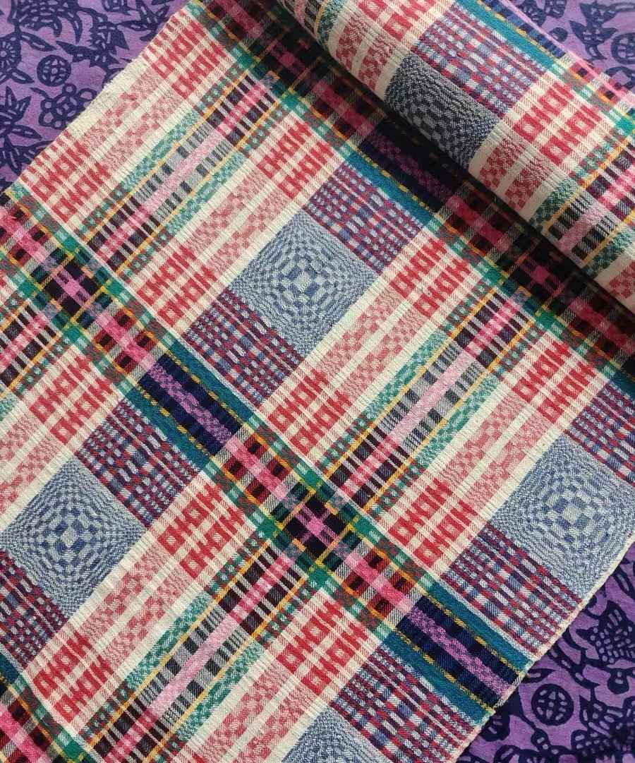 Vintage 'Double Happiness & Orb Blossoms' Woven Tǔbù - 1960s Collector's Heritage Cloth