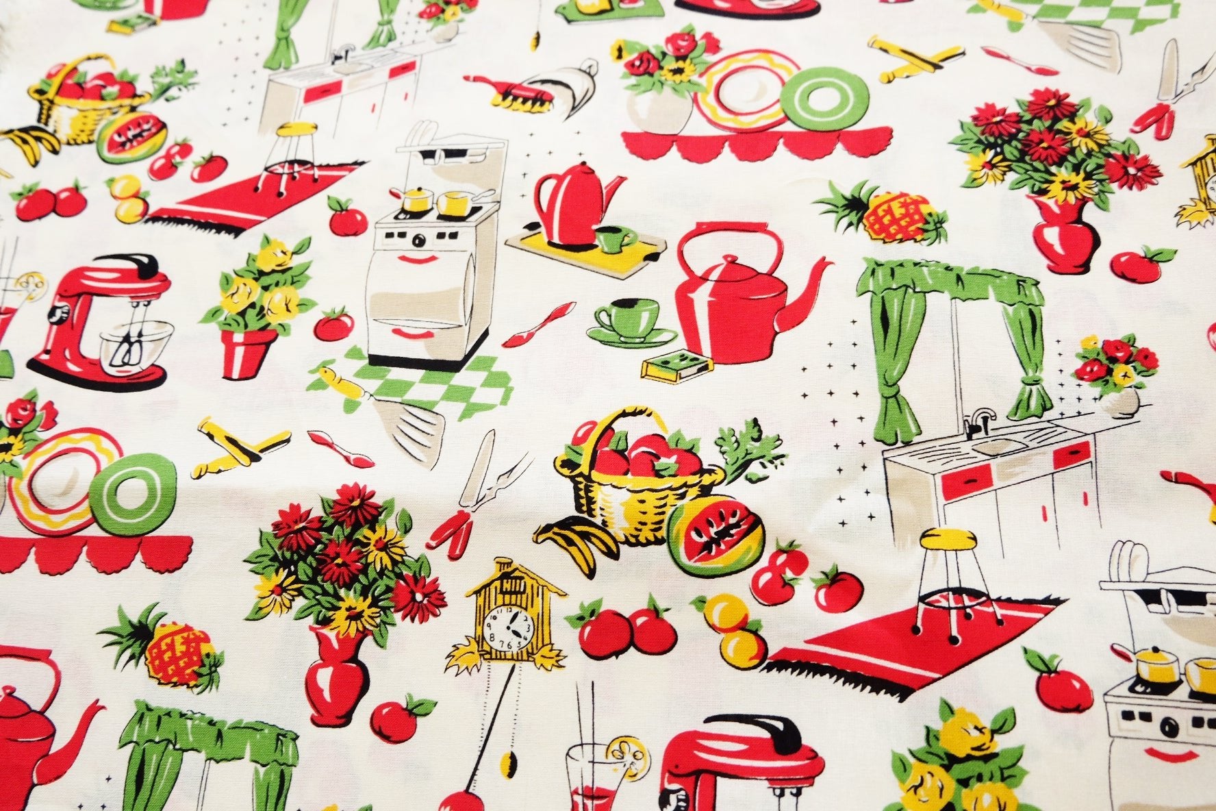 Vintage Kitchen Novelty Print Cotton - 1.25 Yard - BUBBO