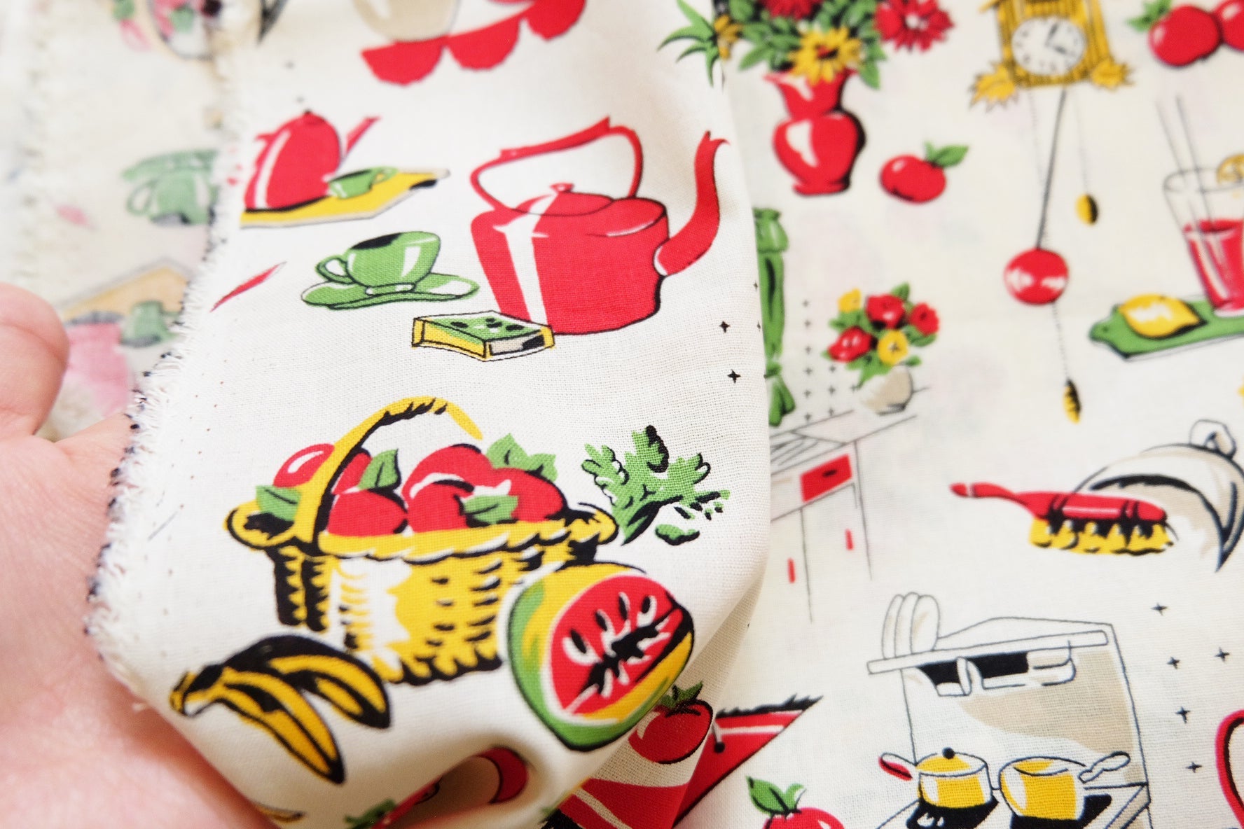 Vintage Kitchen Novelty Print Cotton - 1.25 Yard - BUBBO