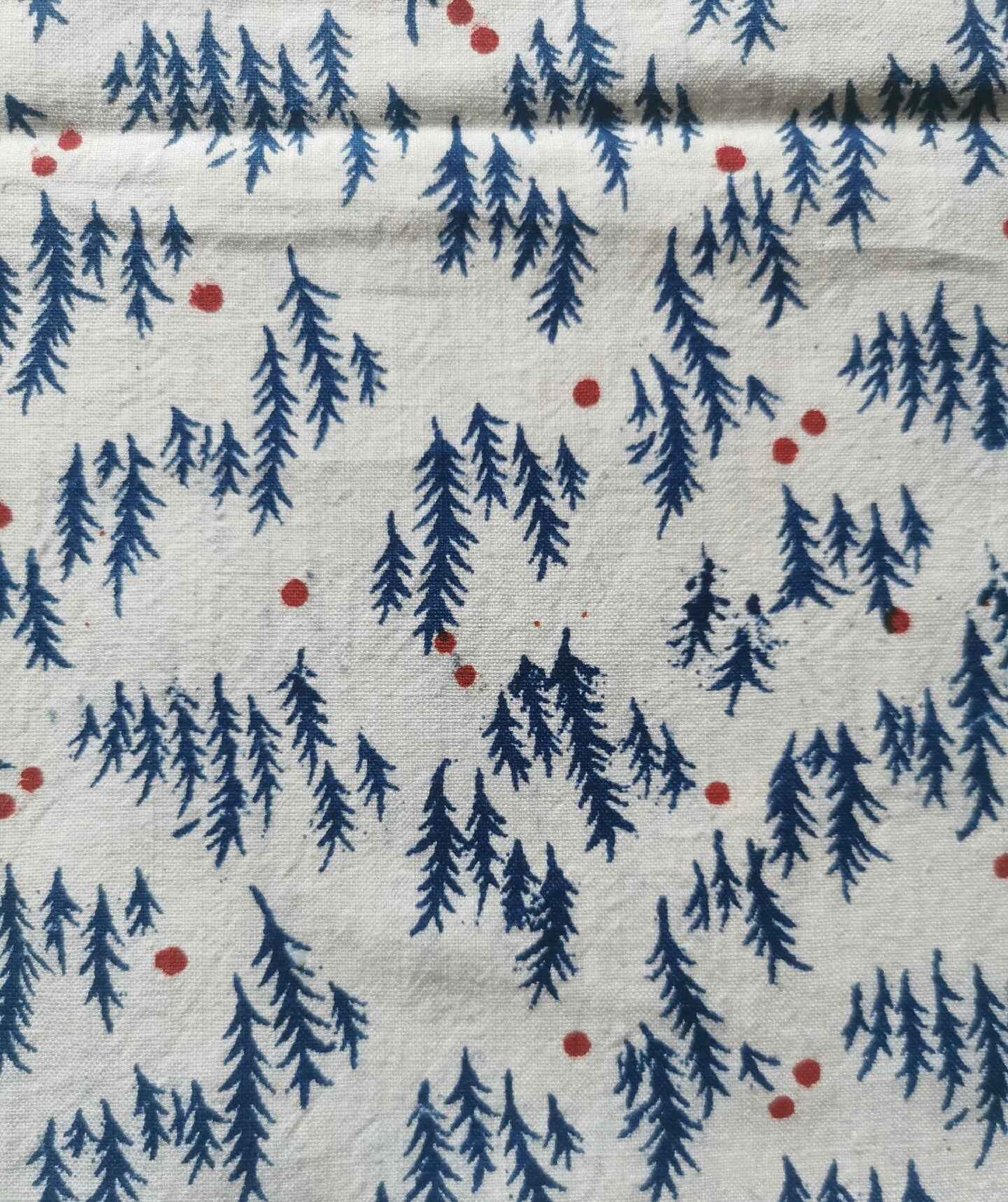 Vintage 'Winter Solstice' Print - 1950s Handcrafted Landscape Textile - BUBBO