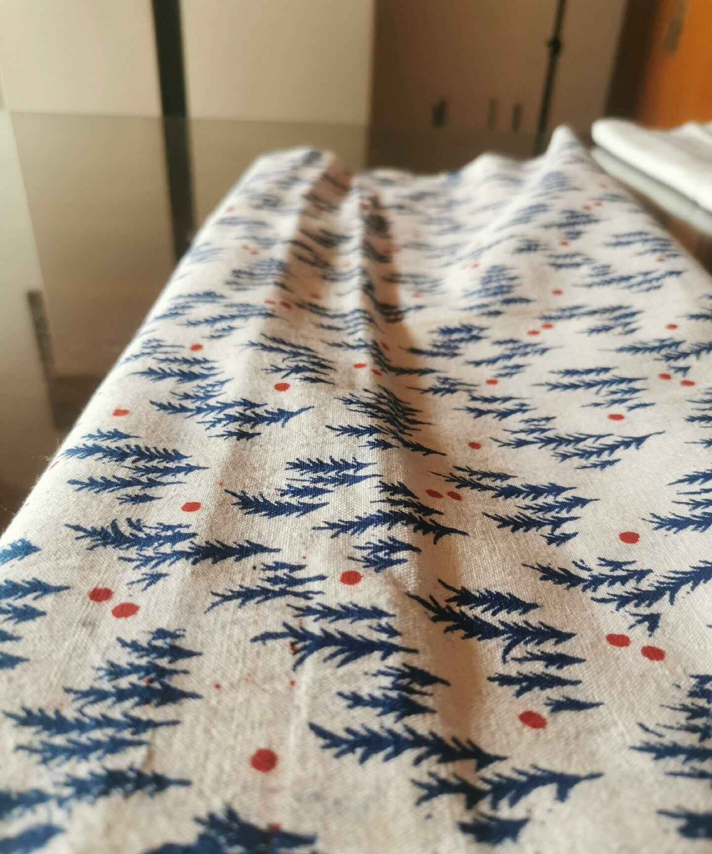 Vintage 'Winter Solstice' Print - 1950s Handcrafted Landscape Textile - BUBBO