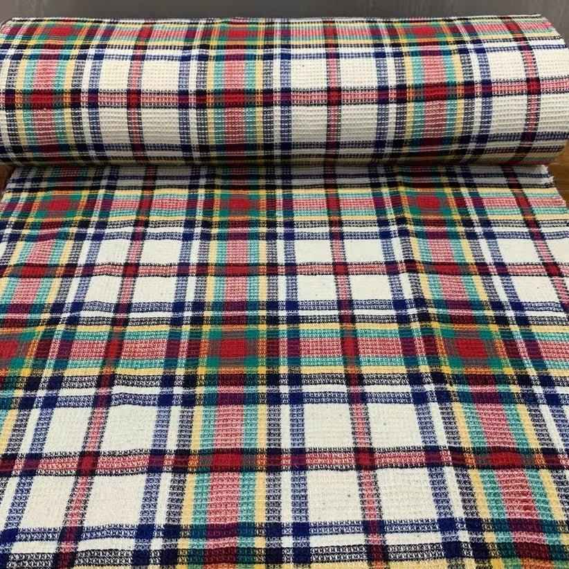 Waffle Weave Checkered Heritage Cloth – Gold, Green & Black Southern