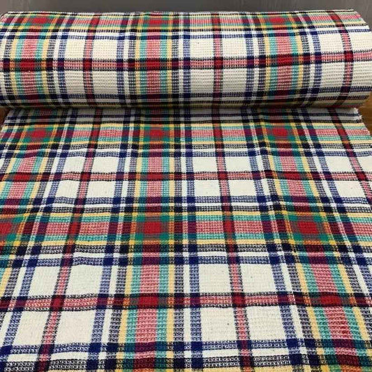 Waffle Weave Checkered Heritage Cloth – Gold, Green & Black Southern