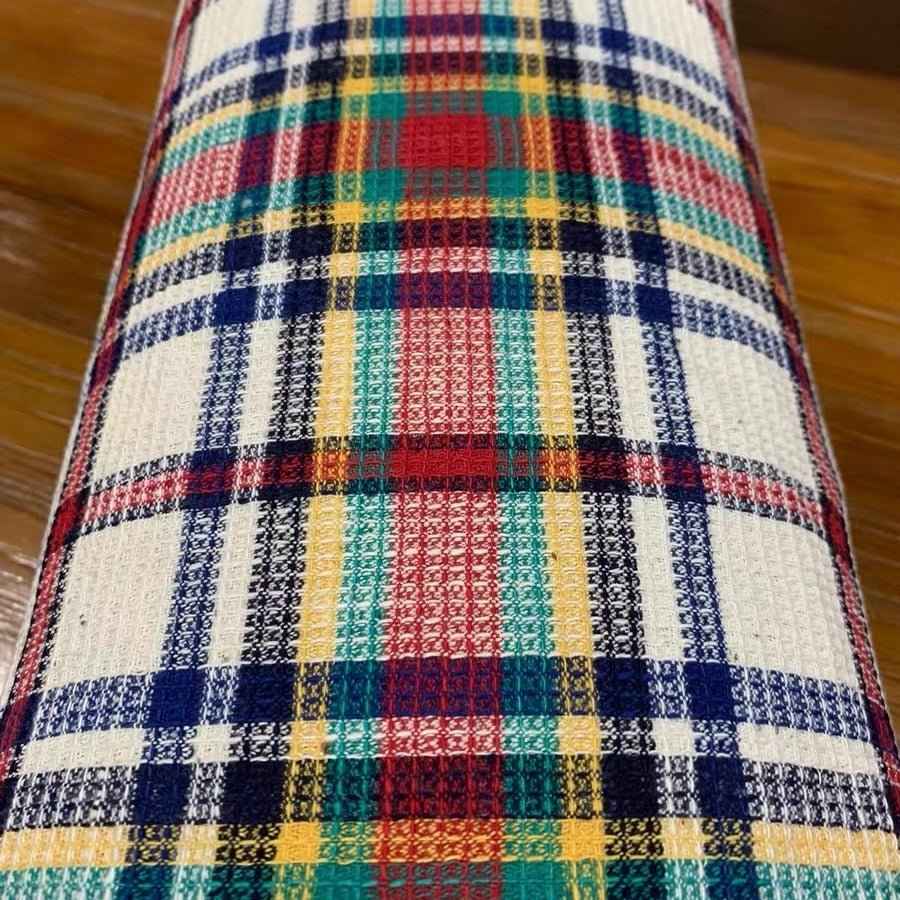 Waffle Weave Checkered Heritage Cloth – Gold, Green & Black Southern