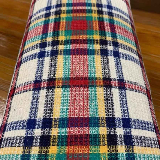 Waffle Weave Checkered Heritage Cloth – Gold, Green & Black Southern