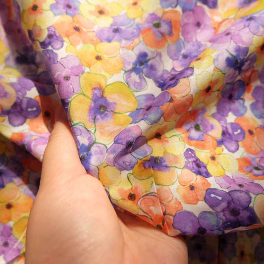 Watercolor Floral Cotton Lawn — 2.1 yd