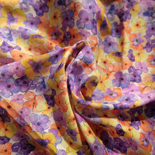 Watercolor Floral Cotton Lawn — 2.1 yd