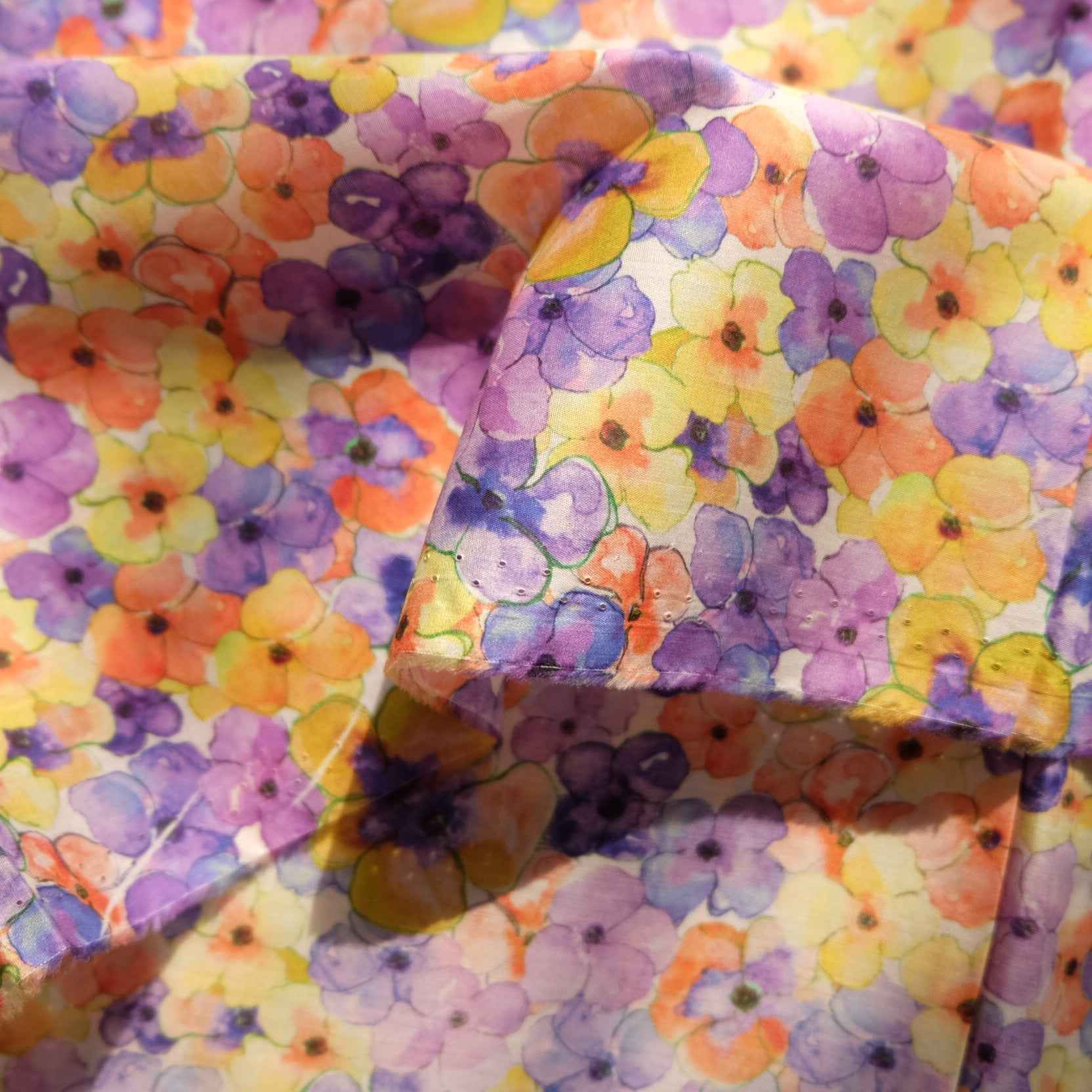 Watercolor Floral Cotton Lawn — 2.1 yd