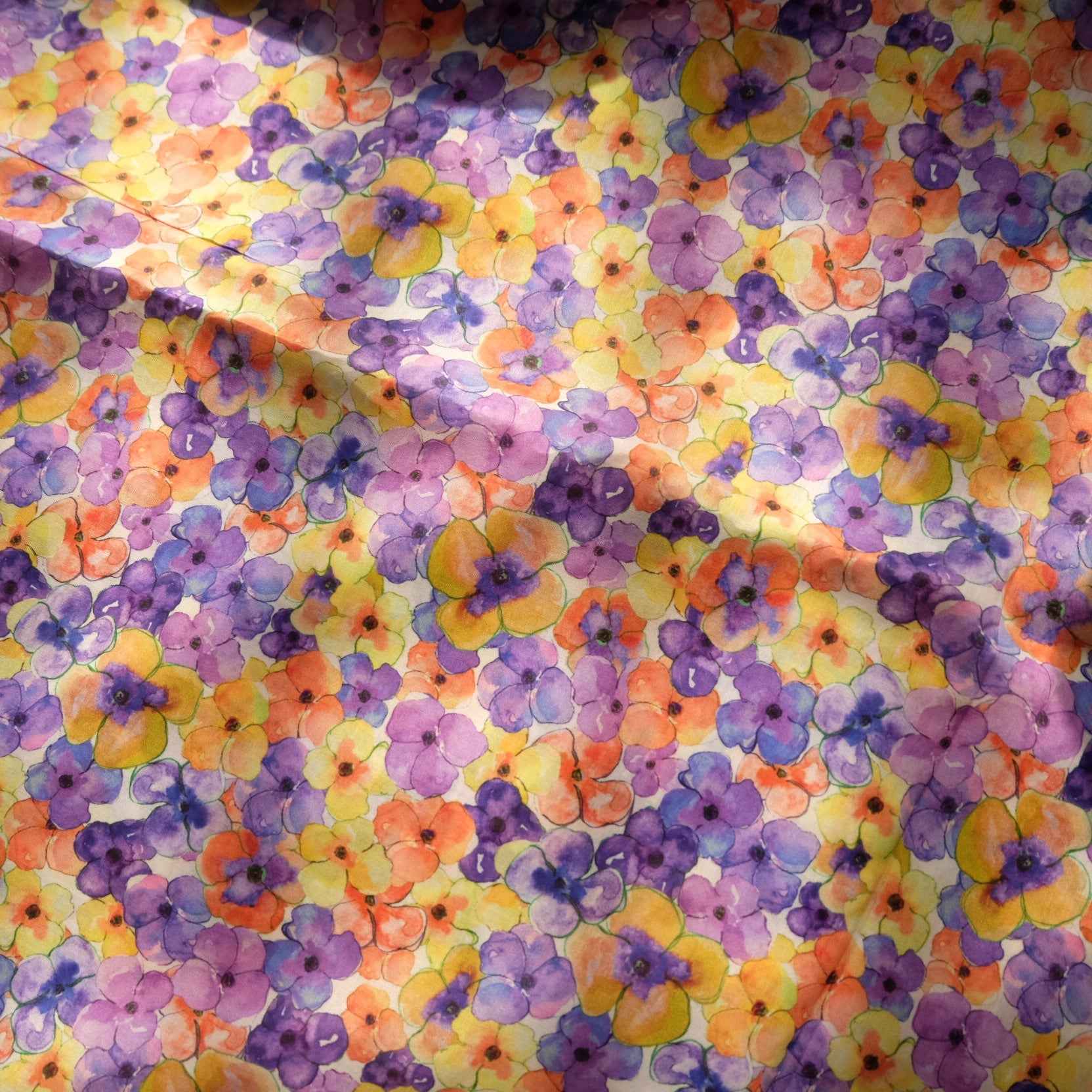 Watercolor Floral Cotton Lawn — 2.1 yd