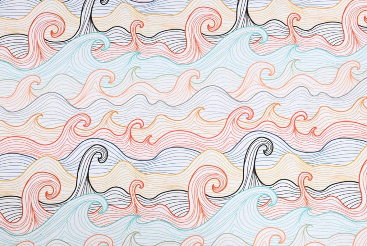 Wave Line Cotton — Single Yard Cut (43” Wide) - BUBBO