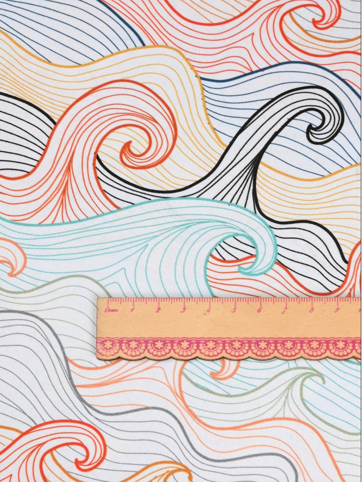 Wave Line Cotton — Single Yard Cut (43” Wide) - BUBBO