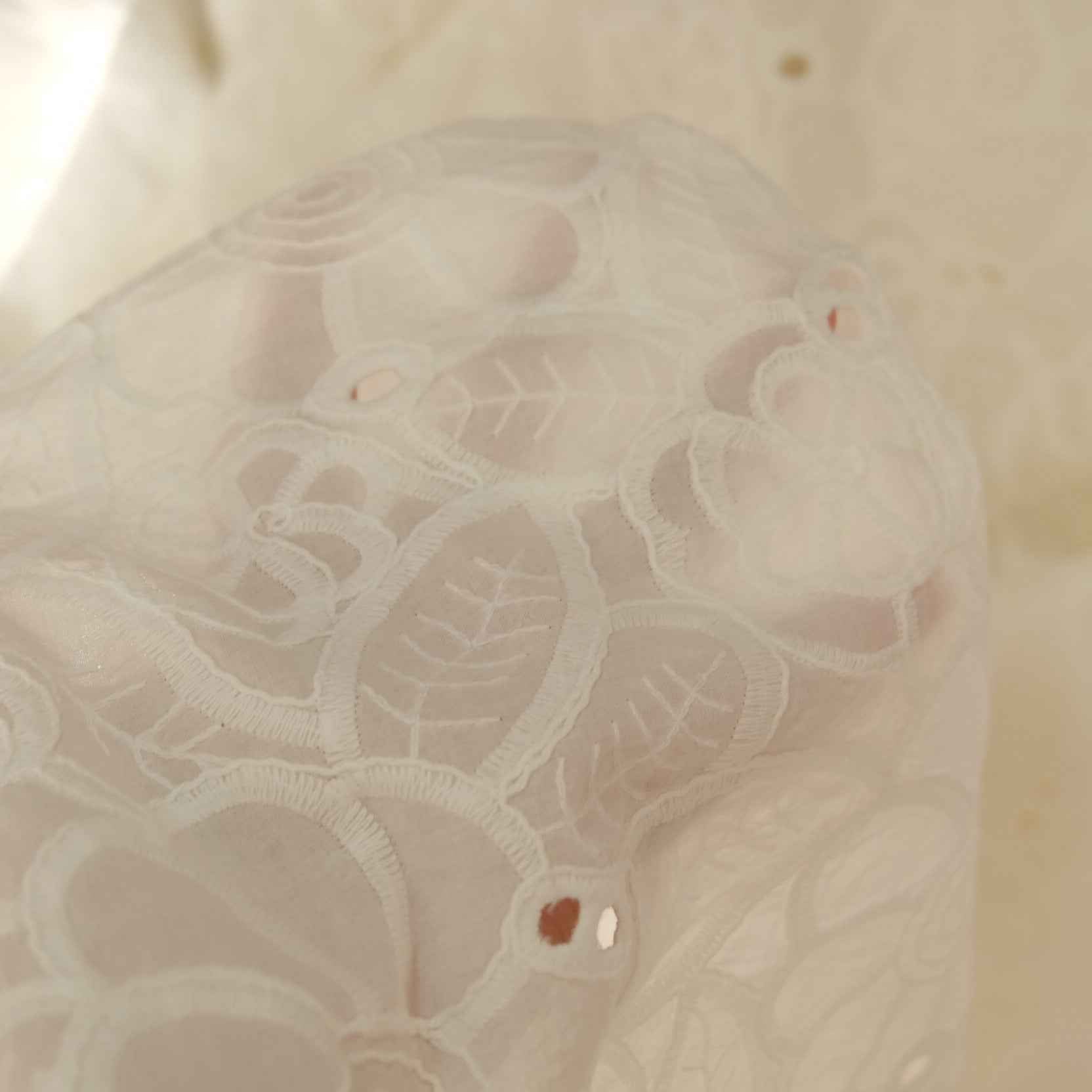 White Embroidered Cotton Fabric – Fresh Eyelet Fabric for Blouses, Skirts & Sets (2.19 yds)