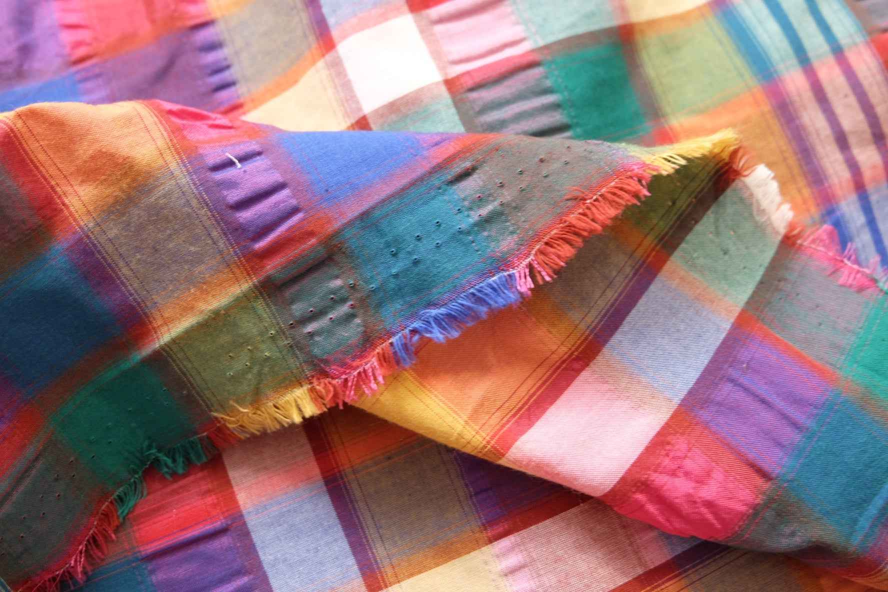 Yarn-Dyed Rainbow Plaid Cotton (2.2 yards)
