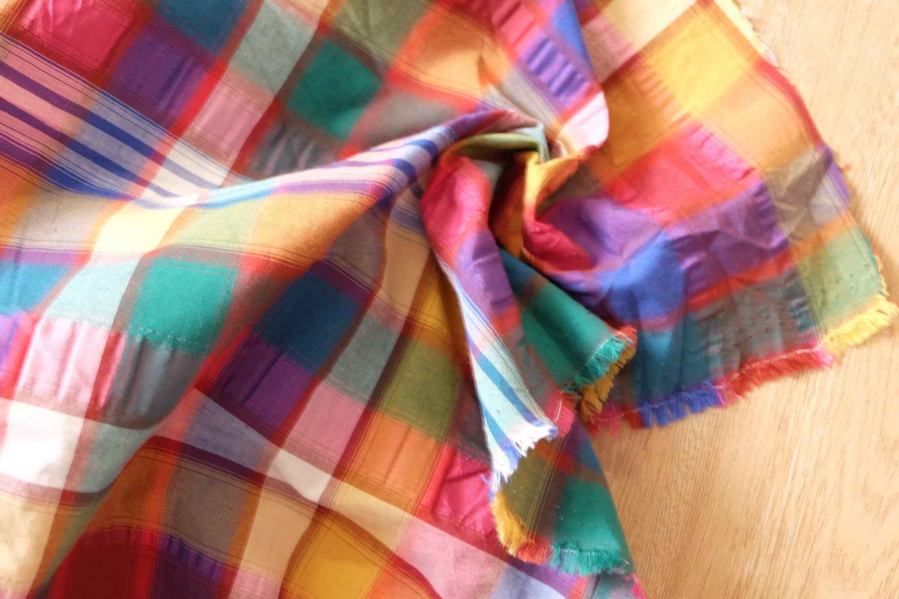 Yarn-Dyed Rainbow Plaid Cotton (2.2 yards)