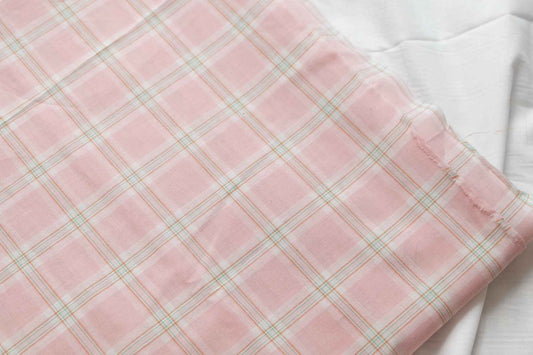 Yarn-Dyed Soft Pink Plaid Cotton — 2.2 yd