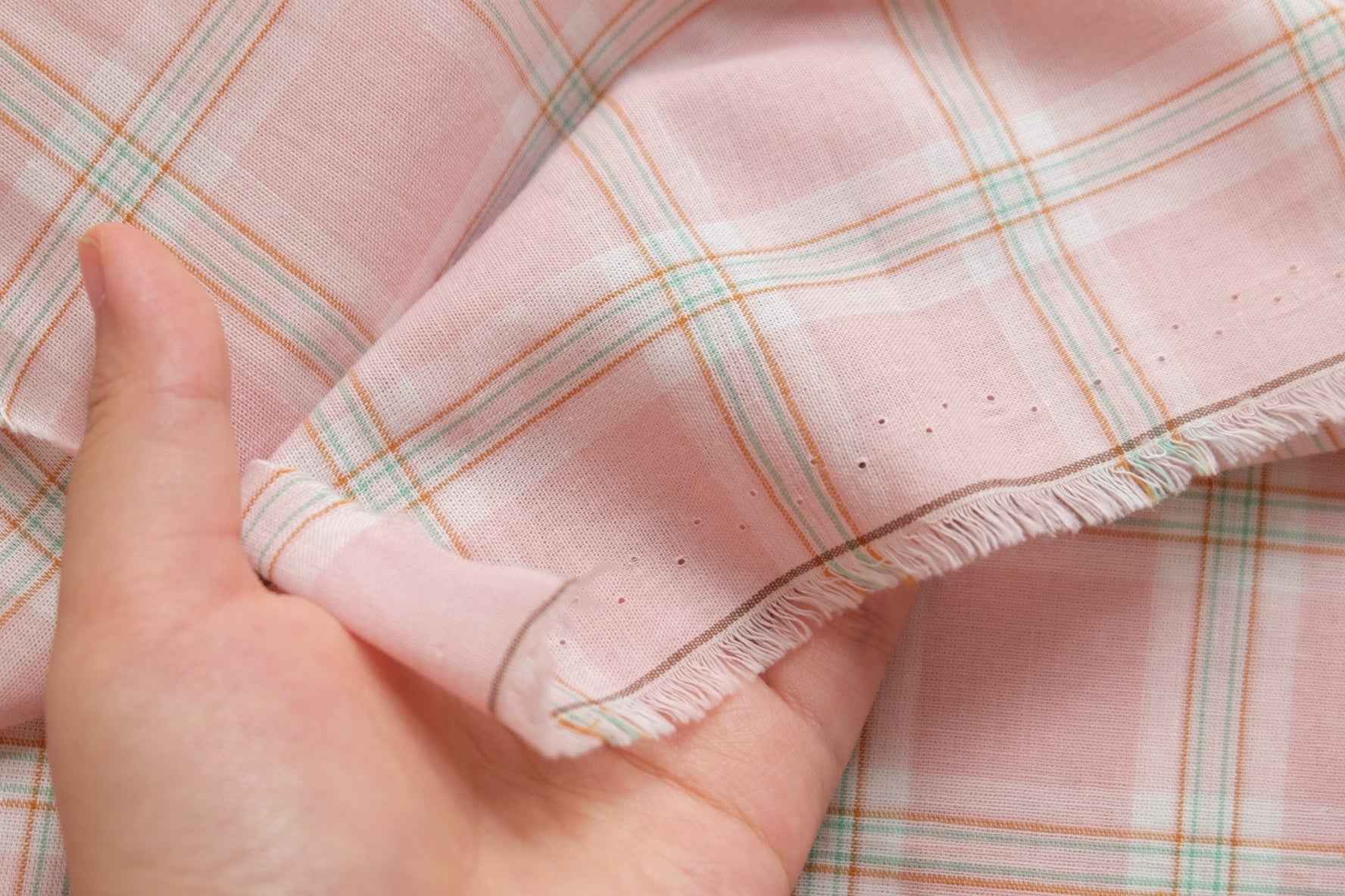 Yarn-Dyed Soft Pink Plaid Cotton — 2.2 yd